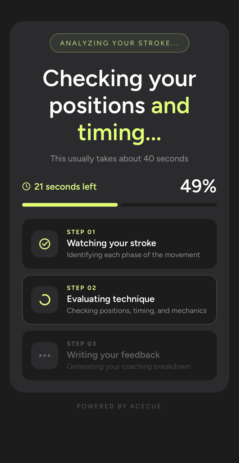 AceCue analyzing a stroke phase by phase
